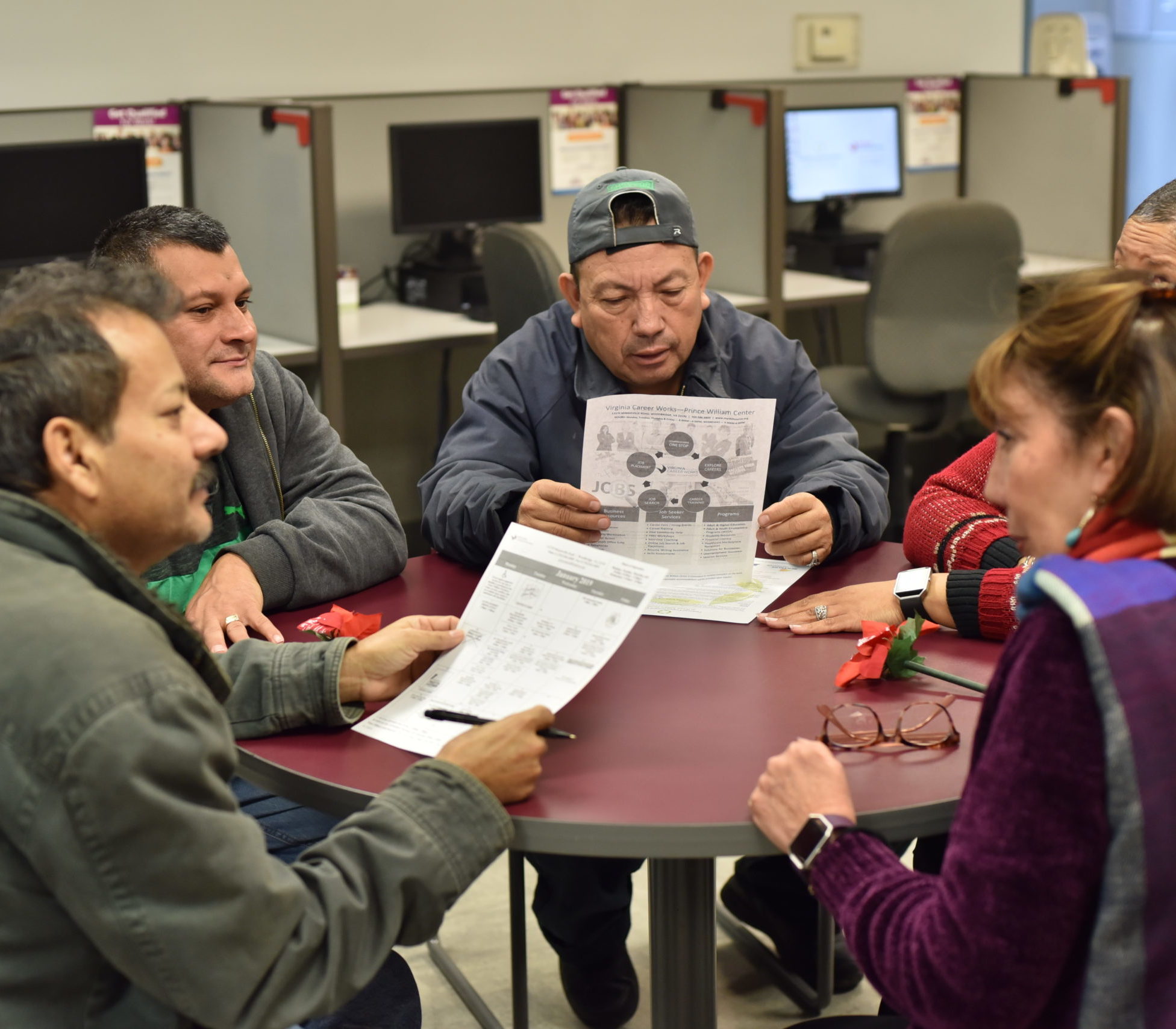 group of men at financial empowerment center