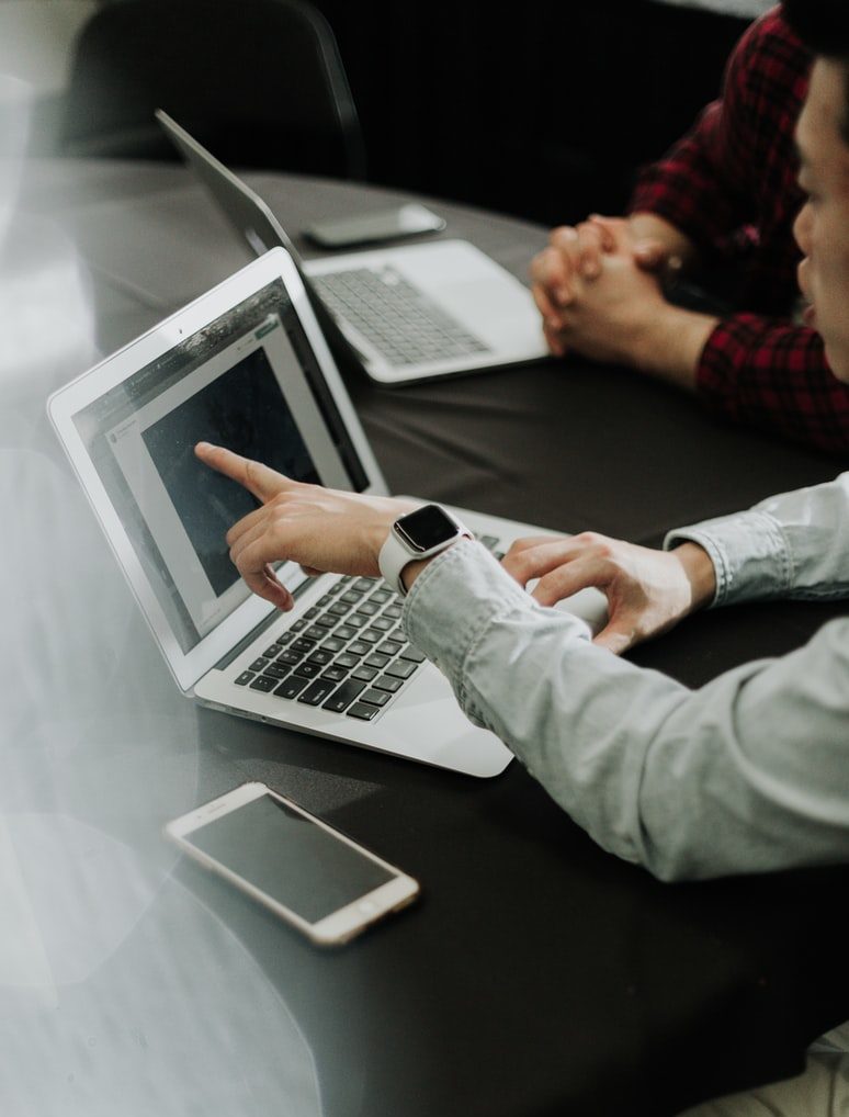 Person looking at computer