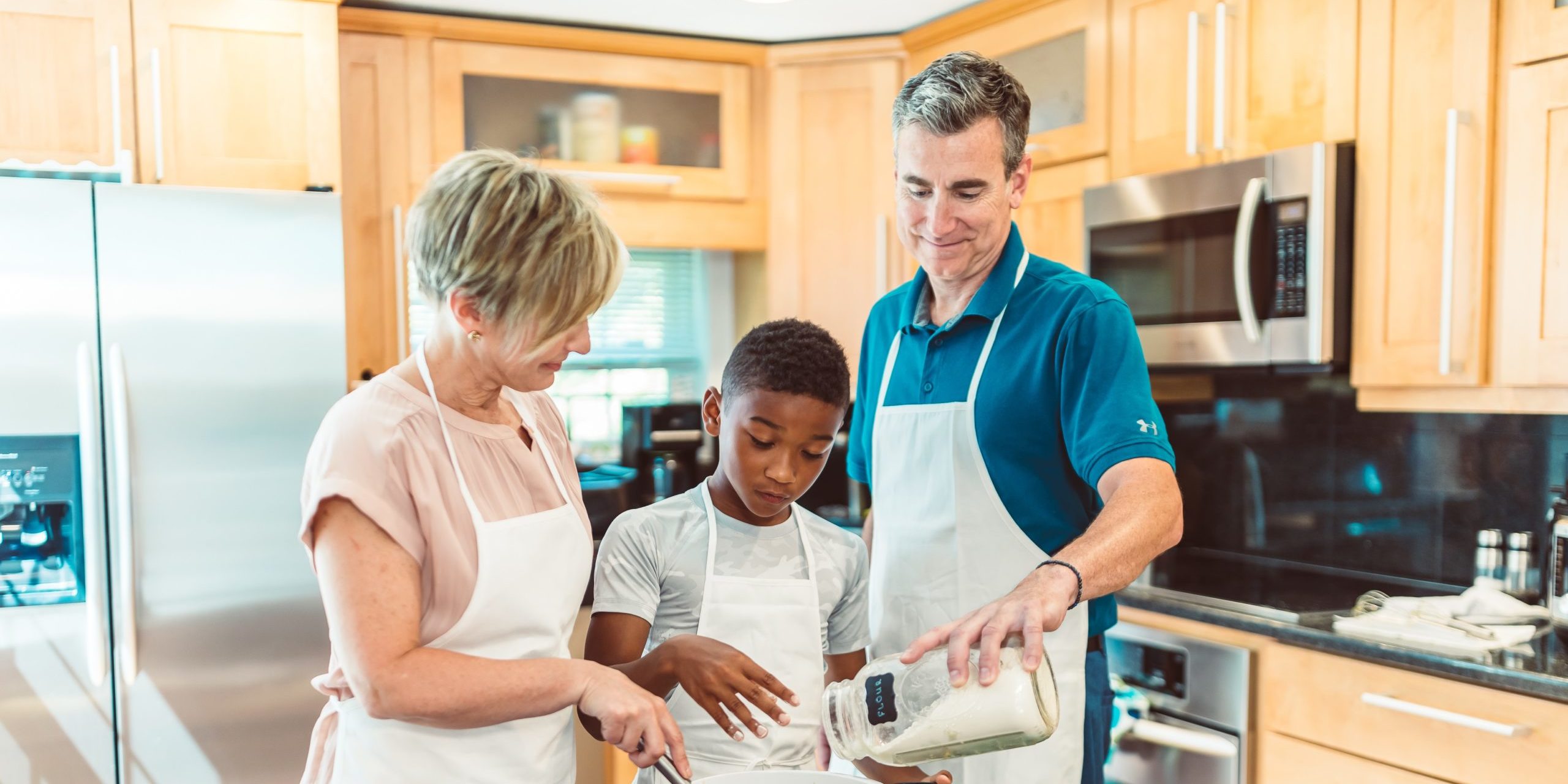 Family making dinner