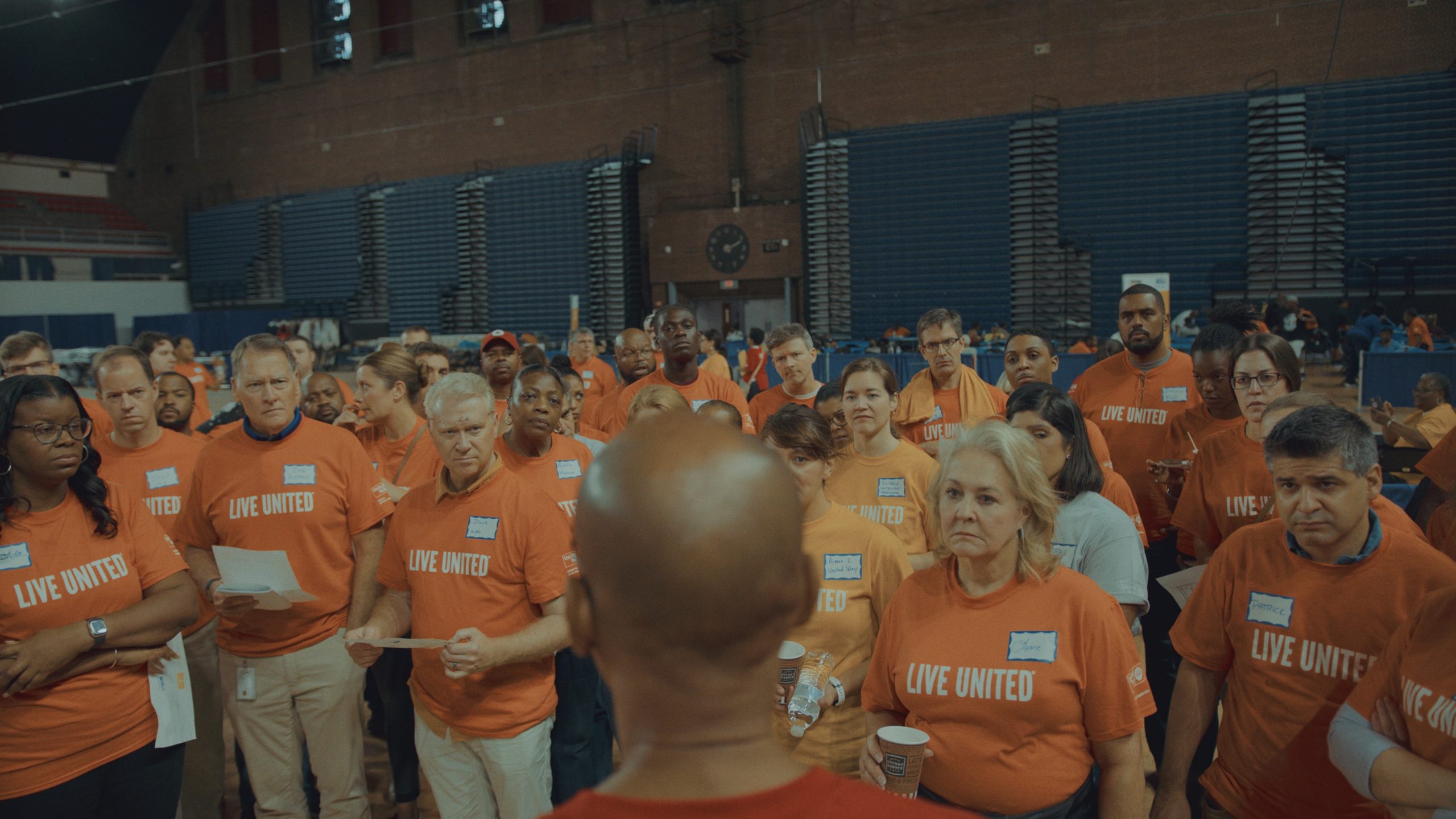 Volunteers in a crowd