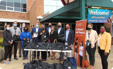 Smiling group of volunteers