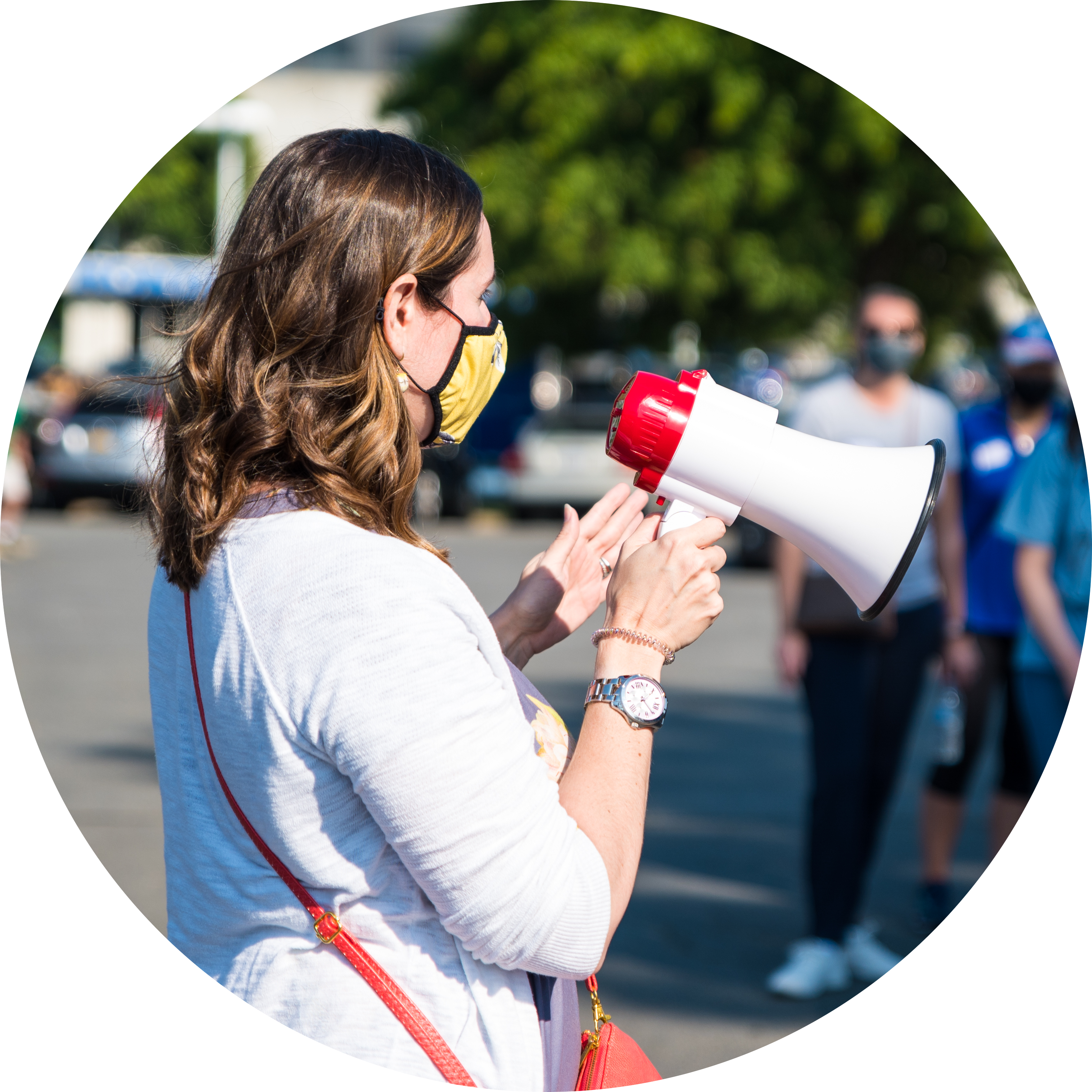 Woman with microphone